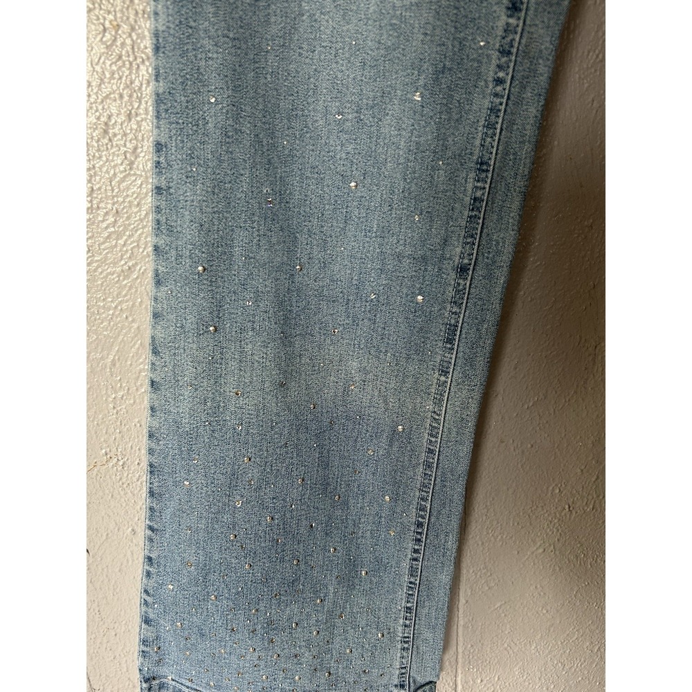 Christine Alexander Bedazzled Rhinestone Flared Jeans Bell bottoms Size 6 - Picture 2 of 6